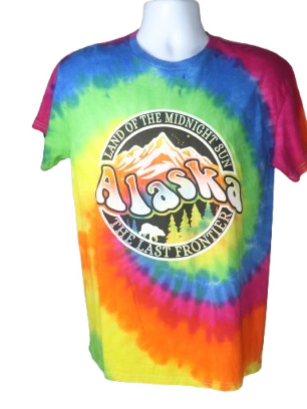 Alaska Midnight Sun The Last Frontier Tie Dye T Shirt Colortone Medium